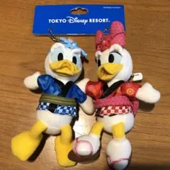 ドナルド&デイジー　祭り　ぬいぐるみバッジセット