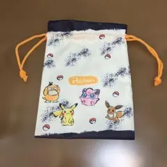 ポケモン 巾着袋 キャラクターデザイン　ピカチュウ　イーブイ　コダック
