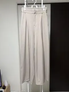 ワイドパンツ ベージュ ハイウエスト