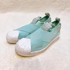 アディダスadidasスニーカー ミントグリーン　スリッポン　レディース23cm