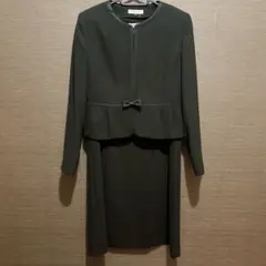 フォーマル黒スーツセット スーツ 黒 3点セット リボン付き 礼服 喪服 LL