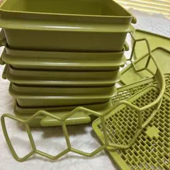 Tupperware 食品保存容器 5個セット オリーブグリーンのサムネイル