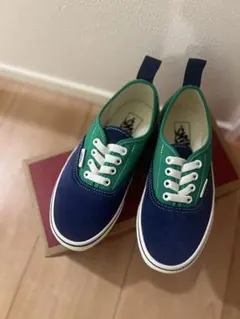 【新品】VANS Authentic グリーン ブルー スニーカー　19.0cm
