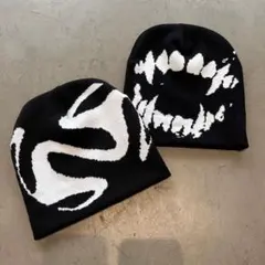 Distorted Pattern Knit Beanie