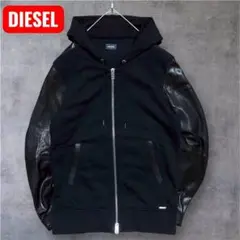【未使用】DIESEL ⭐︎M ディーゼル レザーパーカー レザージャケット 羊革 DIESEL】ディーゼル『レザーパーカー sizeXS』メンズ 革ジャン 1