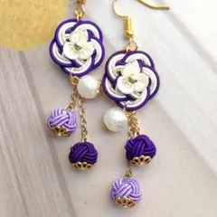 ꫛꫀꪝ   ✾No.154✾  梅結びとあわじ玉のピアス