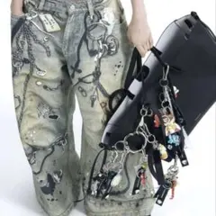 THEREDTHREAD S print denim 1 toysデニムパンツ