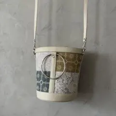 ハンドメイド ミナペルホネン 春色パッチ ショルダーバッグ ハンドバッグ 本革