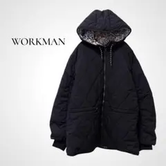 リバーシブル★ワークマン 防風撥水ストレッチウォームフーディ L ブラック 花柄