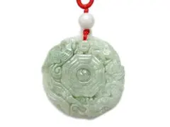 清時代 翡翠 長命富貴彫 玉牌 ペンダント 天然石 骨董品 お守り 旧家