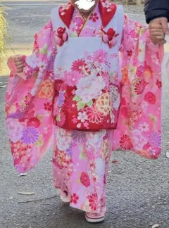 七五三 3歳 女の子 着物セット 赤 花柄 ククー メモワール - メルカリ