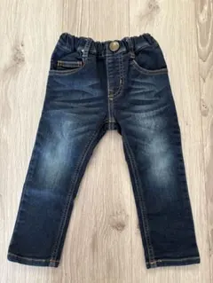 Moujonjon ダークブルー デニムパンツ 90