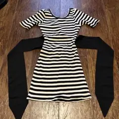 GYDA バックリボンクルーネックワンピース ボーダー 背中空き ジェイダ