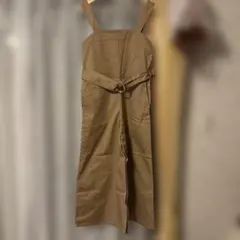 GU ベージュ サロペット ベルト付き S