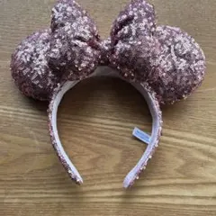 ディズニー　カチューシャ　スパンコール　ピンク　キラキラ