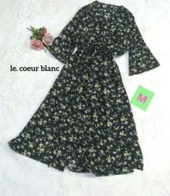 ♥le. coeur blancルクールブラン　花柄ワンピース　ブラウスワンピ