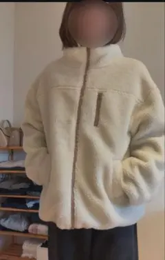 D*o様 【着画あり】フリースジャケット クリーム色 カーキ裏地