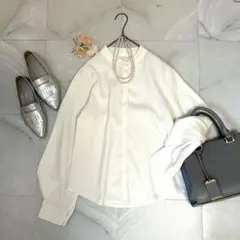 【グレイル GRL】M 袖バルーン シャツ 白 ボリュームスリーブ ブラウス