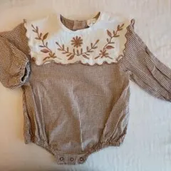 韓国子供服　フリル襟　ロンパース 着画あり