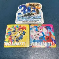 usjユニバ　ウォーターワールド30周年USJユニバノーリミットシール3枚セット