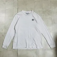 adidas ホワイトロンT 長袖カットソー　バッグプリント　L