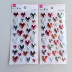 ハート型シール 3D ぷっくり 立体シール 2枚 バルーンステッカー