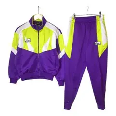 90s アシックス　ヴィンテージジャージ　上下セットアップ　刺繍ワッペン　M