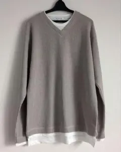 グローバルワーク　グレー Vネック 長袖カットソー