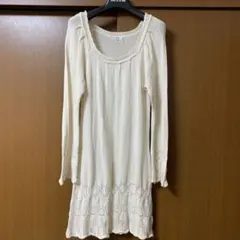 GLACER レース編み調ワンピース　Lサイズ　アイボリー