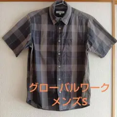 GLOBAL WORK 半袖シャツ チェック柄 Sサイズのサムネイル