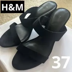 p*°様 H&M ブラックサンダル　美品　37 23.5センチのサムネイル