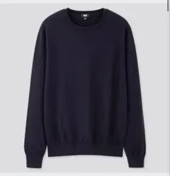 UNIQLO スーピマコットンクルーネックセーター 長袖 ネイビー