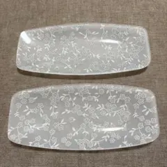 花柄おしぼりトレイ 2枚セット