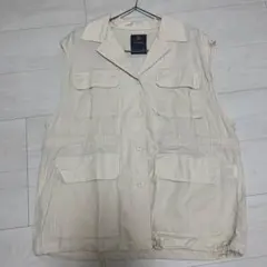 ベージュ ポケット付き カジュアルベスト　wcloset