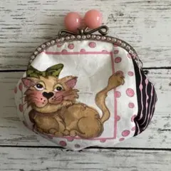 ハンドメイド がま口ポーチ ロラライハリス Tossed Ladycats - メルカリ