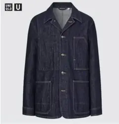 ユニクロユー　デニムオーバーシャツジャケット（カバーオール） 濃紺　Lサイズ
