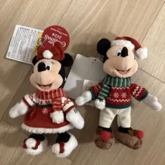 ミッキー ミニー クリスマス2024 ぬいぐるみバッジ