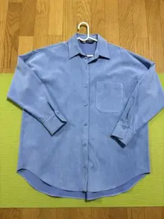 ZARA ライトブルー ポケット付き長袖シャツ