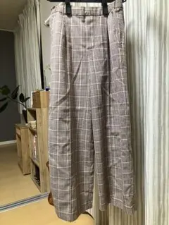 【LEPSIM】チェック柄 ワイドパンツ