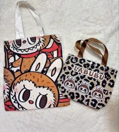 【新品】LABUBU ラブブ トートバッグ 2個セット ヒョウ柄 キャラクター