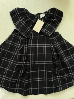 petit main ネイビーチェック柄 80ワンピース