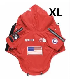 THE DOG FACE犬服犬用レインコートおしゃれカッパ雨具レッド　XL