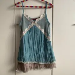 y2k フェアリーグランジ　キャミソール 平成ギャル　フリル　レース　可愛い