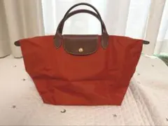 希少　ロンシャン　トートバッグ　ルプリアージュ　オレンジ　Longchamp M