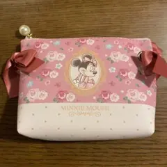 ミニーマウス 花柄ポーチ