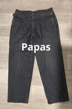 Papas パパス ソフトデニムパンツ ブラック系 Mサイズ相当のサムネイル