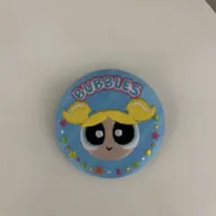 パワーパフガールズ　Bubbles 刺繍バッジ 青
