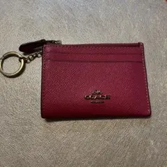 COACH ピンク レザー カードケース