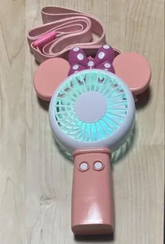 ミニーマウス ハンディファン LED付き