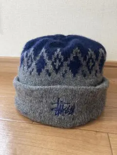 90s OLD STUSSY ニット帽 USA製　ツバ付き　vintage